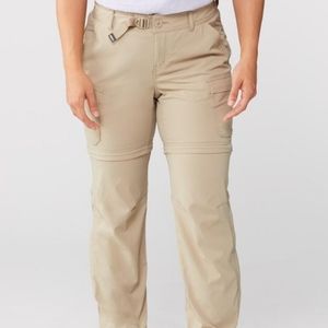REI Khaki Hiking Pants Zip Off Petite relaxed fit athletic Activewear tan